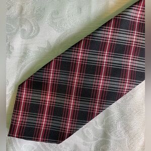 Burma Bibes Silk Tie Grey with Red